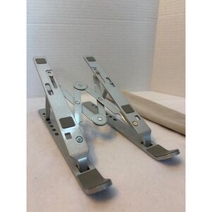 Adjustable Aluminum Laptop Stand Folding Portable Ergonomic Risers Silver